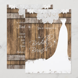 Elegant Bridal Brunch in Rustic Wood and Lace Kaart