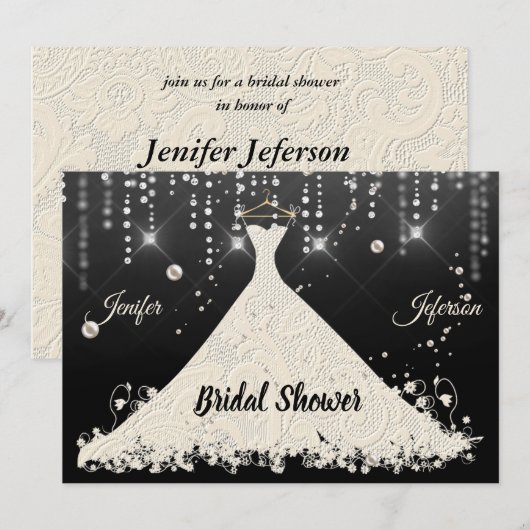 Elegant Bridal Shower Invitation Kaart (Voorkant / Achterkant)