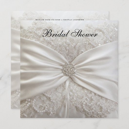 Elegant Bridal Shower Invitation Kaart (Voorkant / Achterkant)