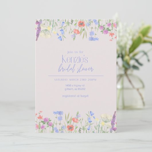 Elegant Bridal Shower Invitation Kaart (Staand voorkant)