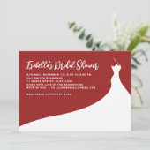 Elegant Bridal Shower Uitnodiging rood (Staand voorkant)