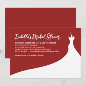 Elegant Bridal Shower Uitnodiging rood (Voorkant / Achterkant)
