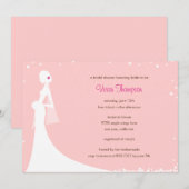 Elegant Bride Bridal Shower Invitation - Roze Kaart (Voorkant / Achterkant)