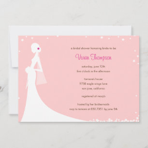 Elegant Bride Bridal Shower Invitation - Roze Kaart