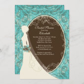 Elegant Bride Bridal Shower Invitations Kaart (Voorkant / Achterkant)