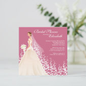 Elegant Bride Bridal Shower Uitnodiging Honeysuckl (Staand voorkant)