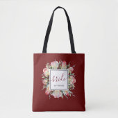 Elegant Bride Burgundy Marsala Wedding Canvas tas (Voorkant)