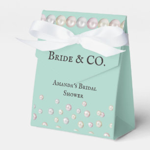 Elegant Bride & Co Blauwgroen Blue Pearl Vrijgezel Bedankdoosjes