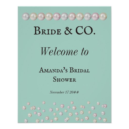 Elegant Bride & Co Blauwgroen Blue Pearl Vrijgezel Perfect Poster (Voorkant)