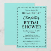 Elegant Bride & Co. Bridal Shower Teal Kaart (Voorkant / Achterkant)
