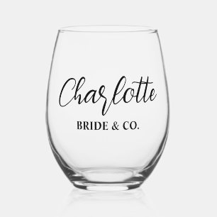 Elegant Bride & Co. Bruidsfeest Teal Wijnglas Zonder Voet