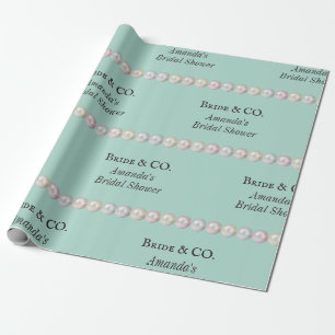 Elegant Bride & Co Turquoise Parel Bruidsdouche Cadeaupapier