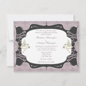 Elegant Bride & Groom Vector Wedding Kaart (Achterkant)