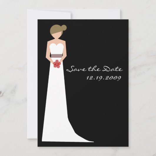 Elegant Bride in Gown Save The Date (Voorkant)