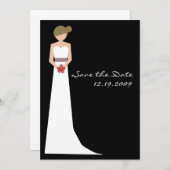 Elegant Bride in Gown Save The Date (Voorkant / Achterkant)
