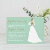 Elegant Bride Silhouette Bridal Shower Kaart (Staand voorkant)
