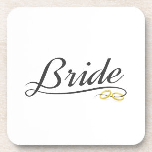 Elegant Bride Wedding Calligrafie   ONDERZETTER