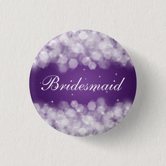 Elegant Bridesmaid Favor Party Sparkle Paars Ronde Button 3,2 Cm (Voorkant)
