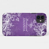 Elegant Bridesmaid Favor  Swirls Paars Case-Mate iPhone Case (Achterkant (horizontaal))