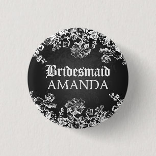 Elegant Bridesmaid Favor Victoriaans Vlaams Zwart Ronde Button 3,2 Cm