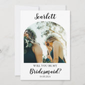 Elegant Bridesmaid Proposal Photo Card Kaart (Voorkant)