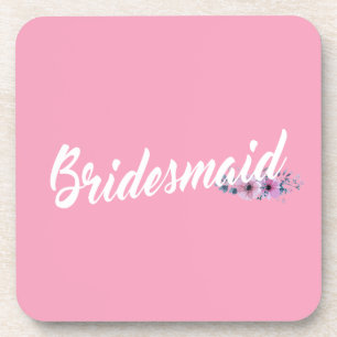 Elegant Bridesmaid Wedding Calligrafie   ONDERZETT Bier Onderzetter