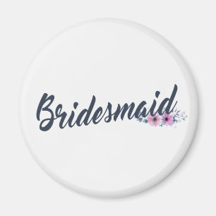 Elegant Bridesmaid Wedding Calligraphy Magnet Magneet
