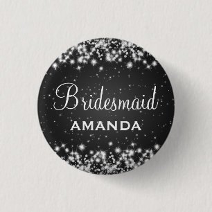 Elegant Bridesmaid Winter Sparkle Black Ronde Button 3,2 Cm