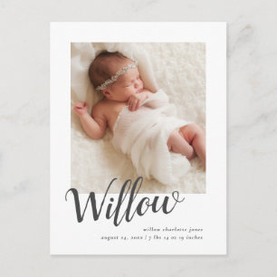 Elegant Briefkaart voor geboorteaankondiging van f