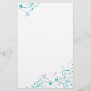 Elegant briefpapier - wervelingen en harten