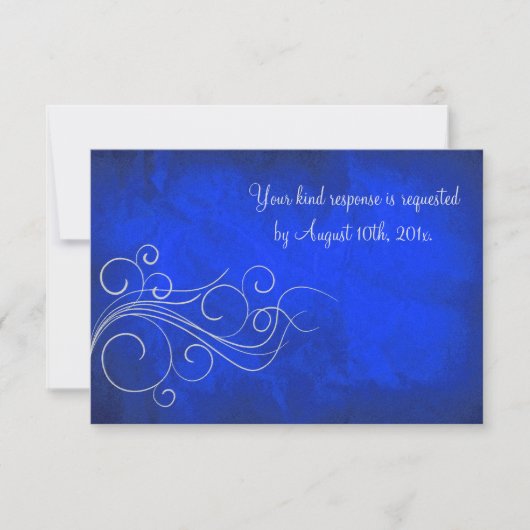 Elegant Bright Blue Silver Wedding RSVP (Voorkant)