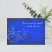 Elegant Bright Blue Silver Wedding RSVP (Staand voorkant)