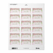 Elegant Bright Pink Floral Wedding address Etiket (Full Sheet)