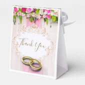Elegant Bright Pink Floral Wedding Bedankdoosjes (Achterkant)
