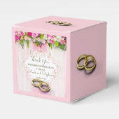 Elegant Bright Pink Floral Wedding Favor Box Bedankdoosjes (Voorkant Zijde)