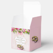 Elegant Bright Pink Floral Wedding Favor Box Bedankdoosjes (Geopend)
