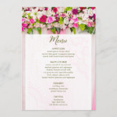 Elegant Bright Pink Floral Wedding Menu (Voorkant)