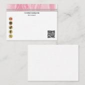 Elegant Bright Pink Silk, Social Media & QR Code Notitiekaartje (Voorkant / Achterkant)