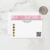 Elegant Bright Pink Silk, Social Media & QR Code Notitiekaartje (Voorkant / Achterkant in situ)