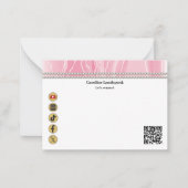 Elegant Bright Pink Silk, Social Media & QR Code Notitiekaartje (Voorkant)
