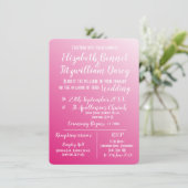 Elegant Bright Pink Wedding Uitnodiging (Staand voorkant)