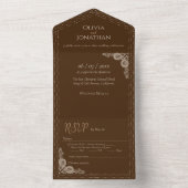 Elegant Bronz  Alle in één bruiloft Uitnodiging (Binnen)