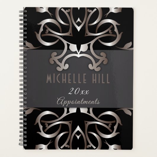 Elegant Bronze Baroque Benoeming Book Planner (Voorkant)