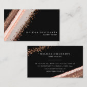Elegant Bronze Blush Black make up Stroke Visitekaartje (Voorkant / Achterkant)