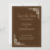 Elegant Bronze  bruiloft Save the Date Kaart (Voorkant)
