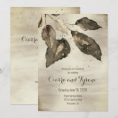 Elegant Bronze & Champagne Gold Five Leaf Wedding Kaart (Voorkant / Achterkant)