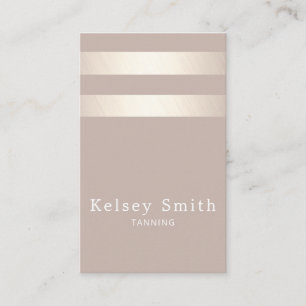 Elegant Bronze en Faux Gold Foil Stripe Visitekaartje