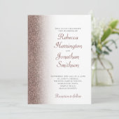 Elegant Bronze Glitter Script Weddenschap Kaart (Staand voorkant)