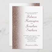 Elegant Bronze Glitter Script Weddenschap Kaart (Voorkant / Achterkant)