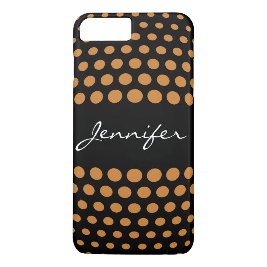 Elegant Bronze Polka Dots Pattern Case-Mate iPhone Case (Achterkant)